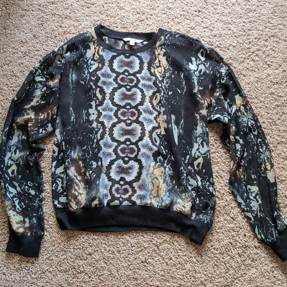 Cabi Snakeskin print sheer top